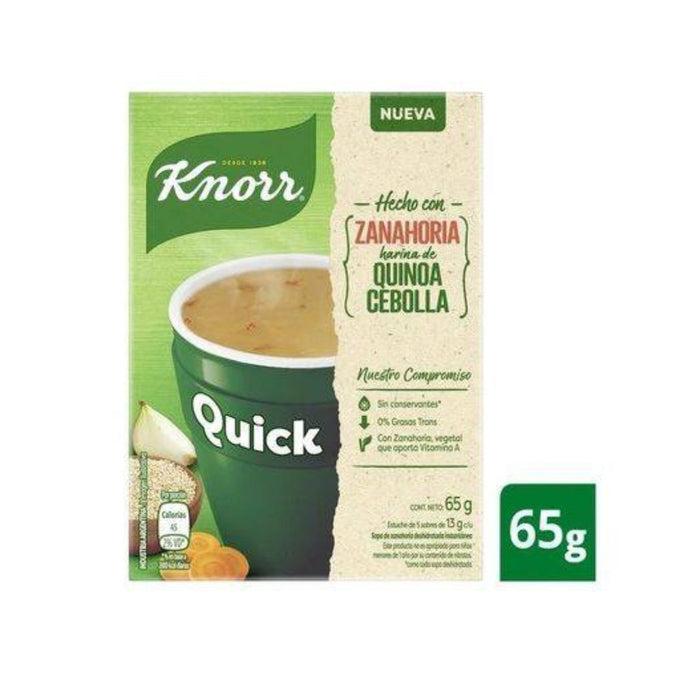 Knorr Quick Ready to Make Soup Zanahoria Zanahoria con quinoa y cebolla, 5 bolsas