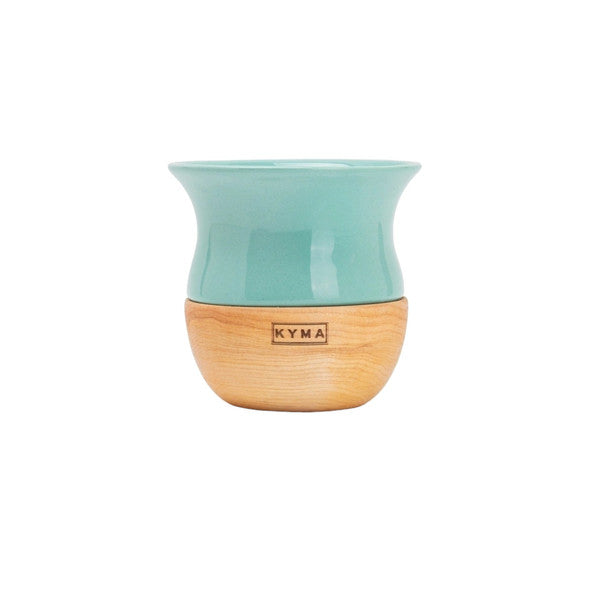Kyma Ceramic Mate with Turned Lenga Wood Base & Steel Bombilla. (Various Colors Available)
