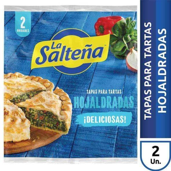 La Salteña Tapa Pascualina Tartas Hojaldradas Puff Pastry Dough Discs for Pie Tart, 2 discs x 3 packs (6 total discs)