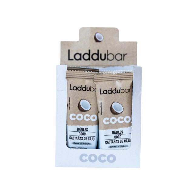 12 Laddubar Coconut, Cashew Nuts & Gluten-Free Cocoa Butter Bars 30 g x 12 Units