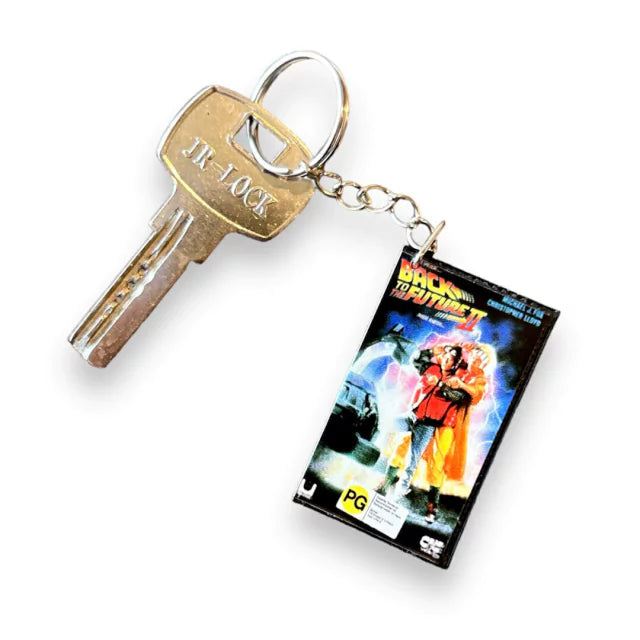 VHS Back to the Future II Keychain - 3D Printed Miniature VHS Keyring