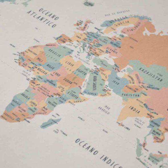 Mapamundi SXXI Vintage - 21st Century Vintage World Map - Illustrations by Mapoteca, 85 cm x 65 cm / 33.46" x 25.59"