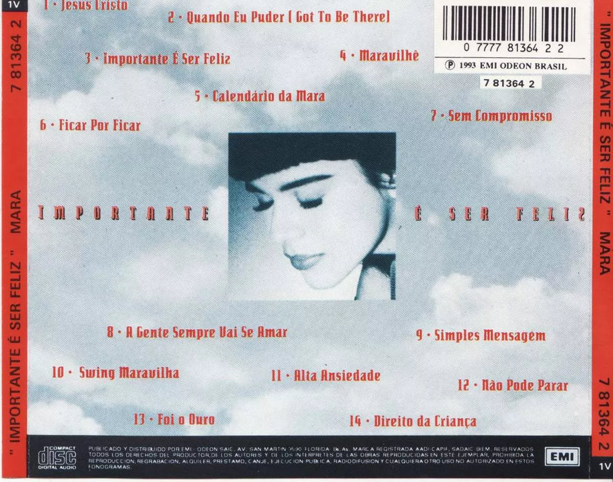 Disco Disk CD Mara Importante E' Ser Feliz, Brazilian Industry, Produced by EMI