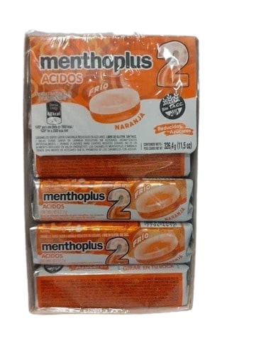 Menthoplus 2 Ácidos Frío Naranja Cold Acids Orange Lyptus Hard Candy , 27.2 g / 0.95 oz ea (box of 12)