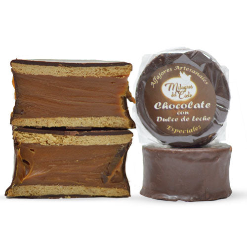 Milagros del Cielo Alfajores of Mousse Al Liquor and Special Chocolate 70% Cocoa with Dulce de Leche (12 count per box)