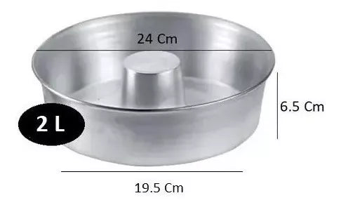 Almandoz Savarin Round Flanera Aluminum Oven Baking Dish With Teflon Non-Stick Coating Ideal For Making Flan And Pudding, 24 cm / 9.44" diam
