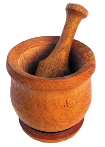 Mortero Lustrado de Madera Gourmet Wooden Mortar & Pestle Wooden Spice Grinder - Ideal for Spices, Herbs, Coffee Beans & Seeds, 4.5" x 5.1"