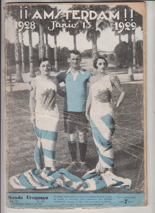 Revista Mundo Uruguayo Magazine Jose Nasazzi in Cover and Note, 1929