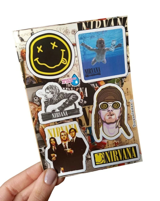 Ameba | Nirvana Tribute Sticker Board - Waterproof/Heat Resistant - Collectible Grunge Decor for True Fans