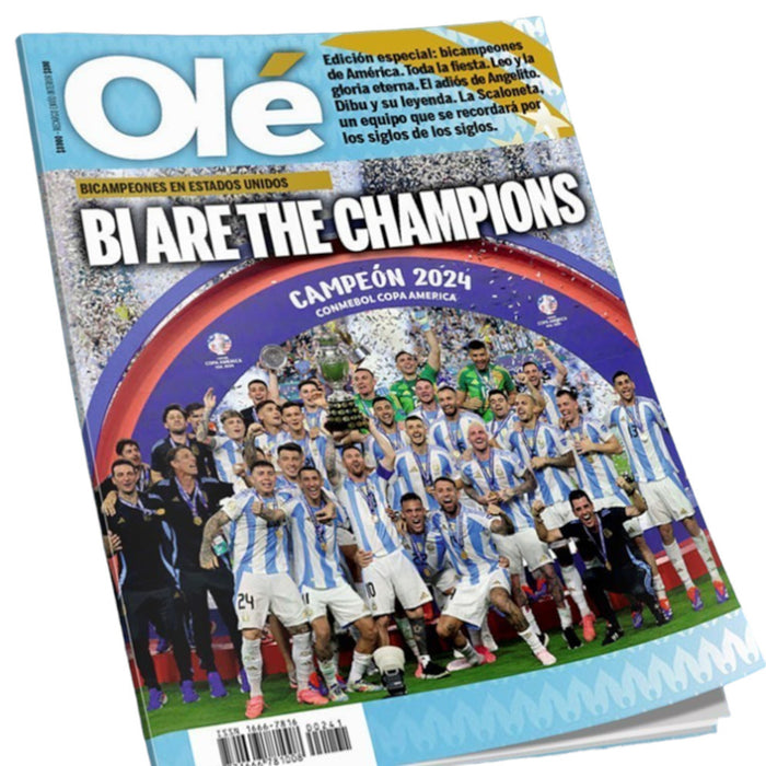 Olé Bi Are The Champions Special Edition Argentina Bicampeones de América USA 2024 Revista Impresa Argentino Campeones Argentina 2024 - Argentina Magazine Olé (Spanish)