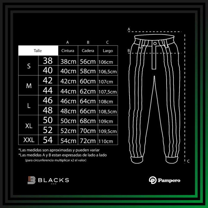 Pampero Men's Bombacha de Campo Field Panties for Adults Grafa Fabric Reinforced Pants