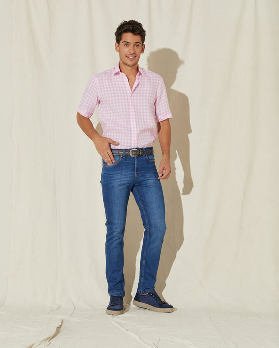 Cardon Pantalón ElastizadoJean Elasticated El Dorado Pants With Blue Piping Regular Cut Medium Rise
