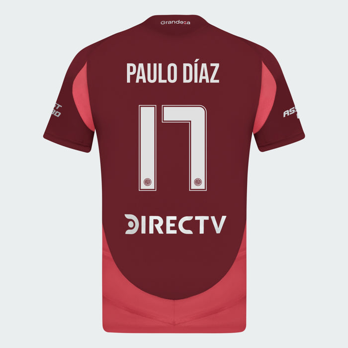 Adidas River Plate Alternate Jersey 24/25 Player Version – Classic Fit HEAT.RDY, Team Maroon 2/Wild Pink, Ribbed Crewneck