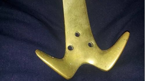 Vintage Solid Brass Large Coat Rack