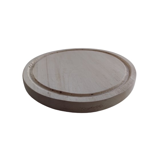 Prato de madeira Plato de Madera de Álamo para churrasco e assado 24 cm / 9,44" de diâmetro