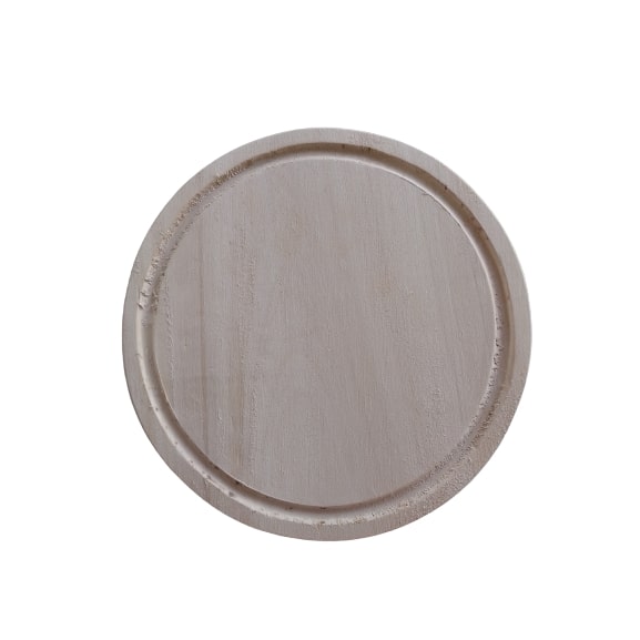 Plato de Madera Wooden Plate for BBQ, 24 cm / 9.44 diameter