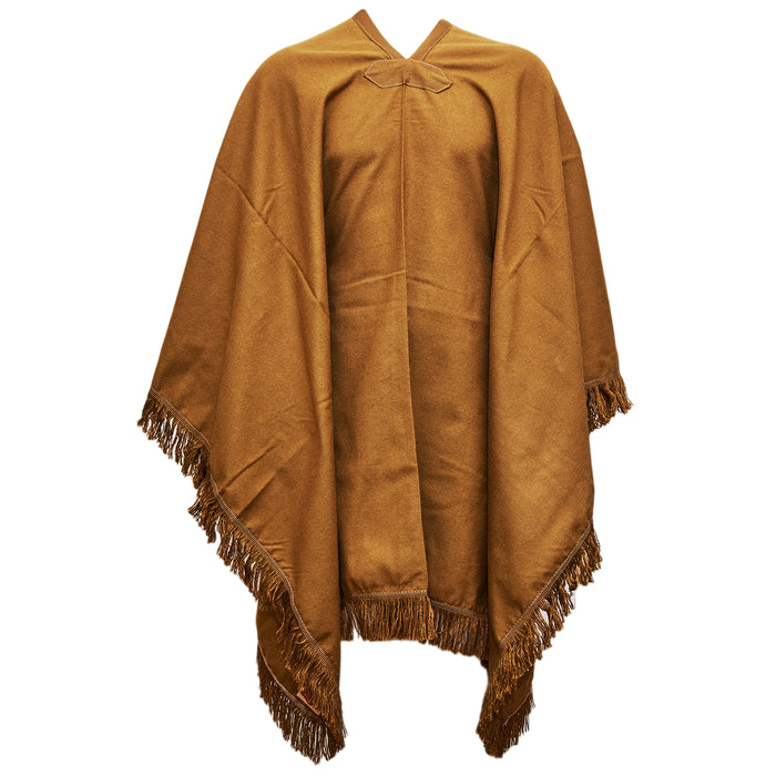 Cozy Brown Fringed Poncho - Soft and Stylish Cape for Men and Women
