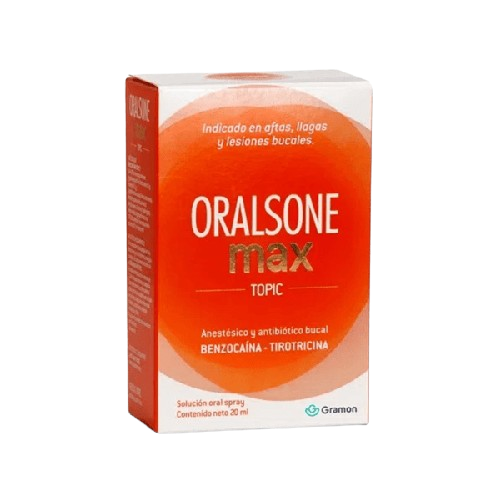 Oralsone Max Topical Spray 20 mL - Powerful Relief for Mouth Sores and Braces Wounds