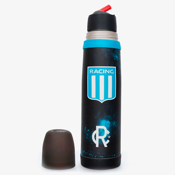 Lumilagro Termo de Acero Luminox RACING CLUB SHIELD | Stainless Steel Thermos Vacuum Bottle with Pouring Beak for Mate, 1 l / 33.8 fl oz