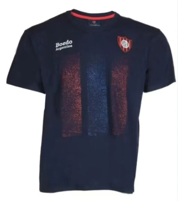 Camiseta estampada do time de futebol San Lorenzo 
