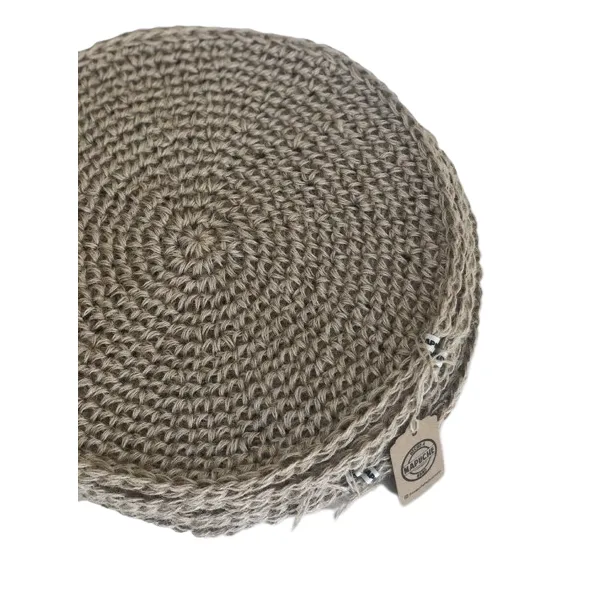 Round Placemats, Hual Made of Jute, Woven with Center Stitch, 35 cm / 13.77" / 35 cm
