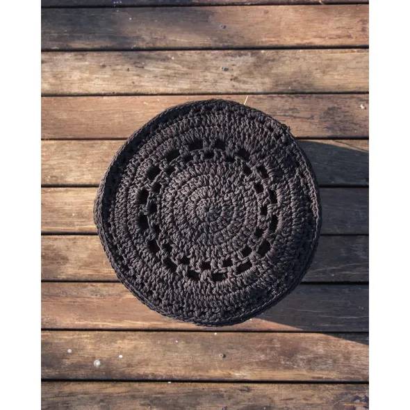 Round Placemats, Place Mats Coihue Made in Cotton, Woven with Openwork Details, 36 cm / 14.17"