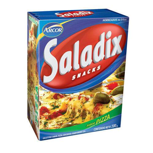 Saladix Pizza Cheese Snacks, Assado Não Frito, caixa de 100 g / 3,5 oz