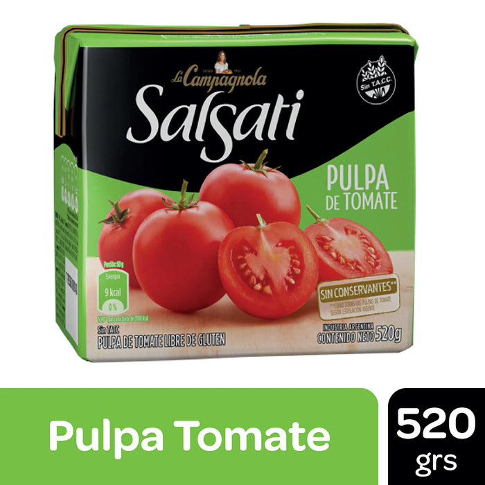 Salsati Pulpa de Tomate Pulpa de Tomate Sin Conservantes Sin Gluten, 520 g / 1.15 lb
