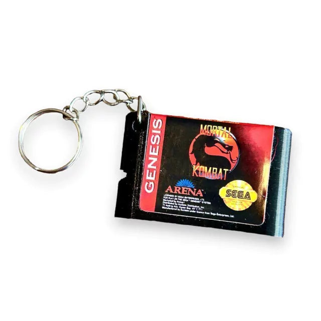 Sega Mortal Kombat Cartridge Keychain - 3D Printed Miniature Keyring