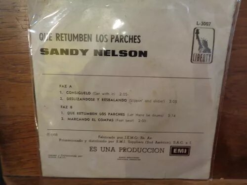 Sandy Nelson "Que Retumben Los Parches" Vinyl Single C - Limited Edition