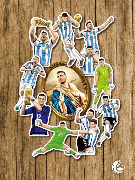 Scaloneta Stickers: World Champions Argentina Team Collectibles - Perfect for Fans & Collectors (10 count)