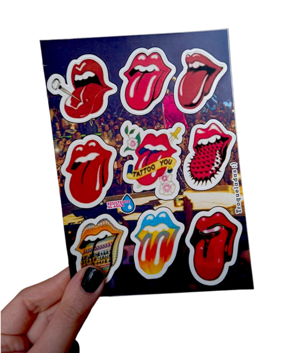 Ameba | Global Iconic Rock Band Sticker Sheet - The Stones - Water/Heat Resistant