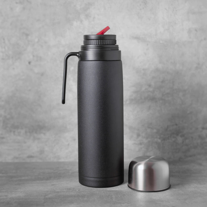 Termo con Pico Cebador 1L Thermos with Half Handle and Cebador Spout - Ideal for Travel and Outdoor Use