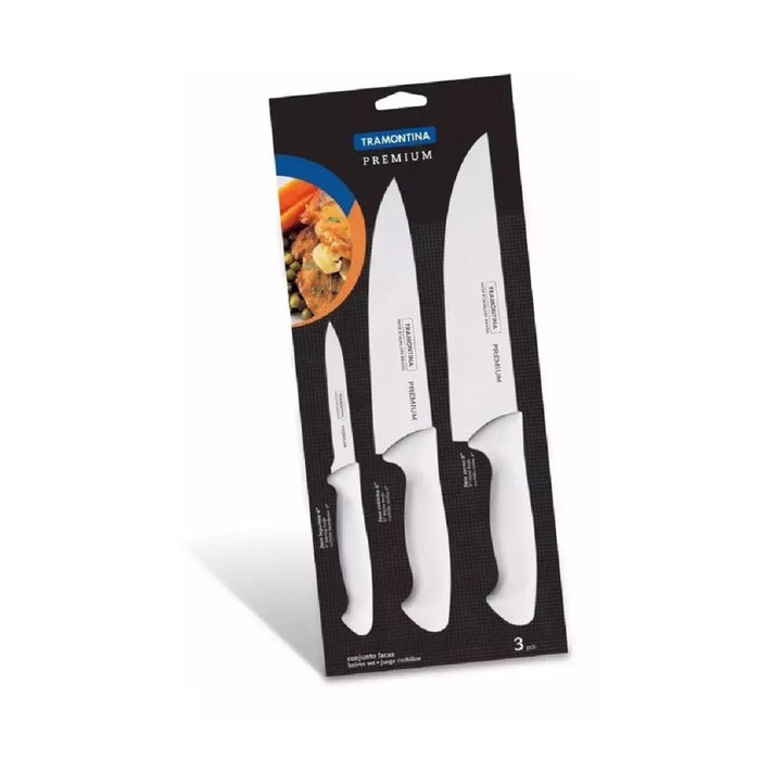 Tramontina Premium Quality Stainless Steel Kitchen Knife Set with Polypropylene Handles Juego de Cuchillos de Acero Inoxidable Premium (3 pc)