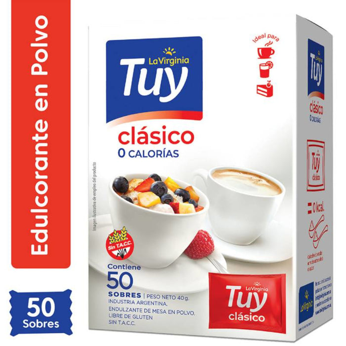 Tuy Edulcorante Clásico Classic Zero Calories Powder Sweetener In Bags (box of 50 units)