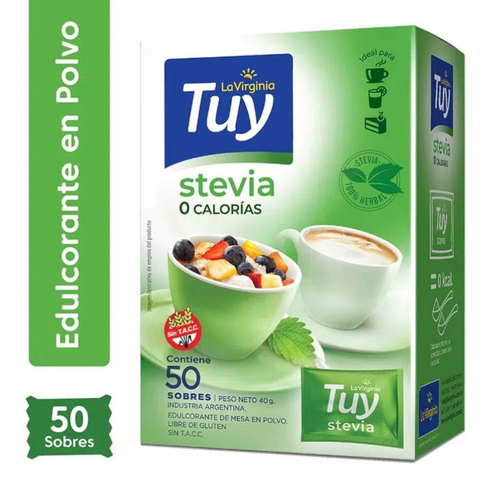 Tuy Edulcorante Stevia Zero Calories Powder Sweetener In Bags (box of 50 units)