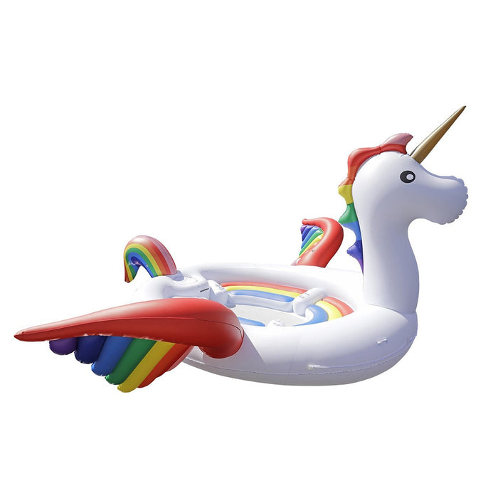 Inflable Unicornio Grande - Inflatable PVC Large Unicorn Pool Float - Summer Fun for Family and Friends of 6