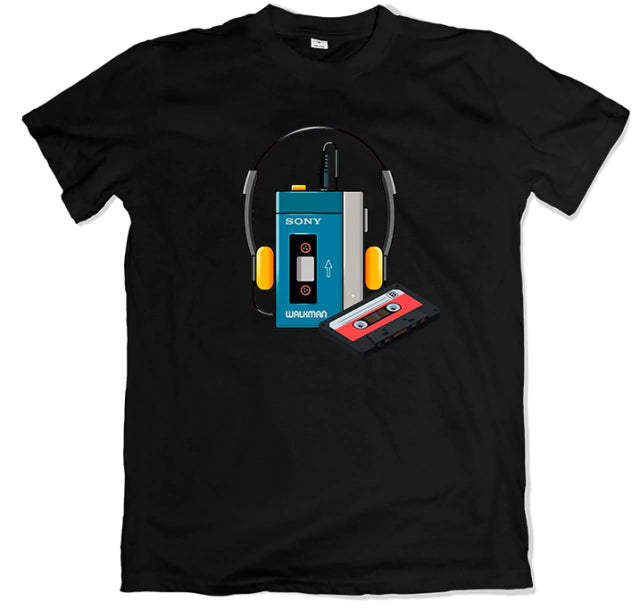 Retro Walkman T-Shirt - Premium 24.1 Combed Cotton - 3.0 Transfer Print