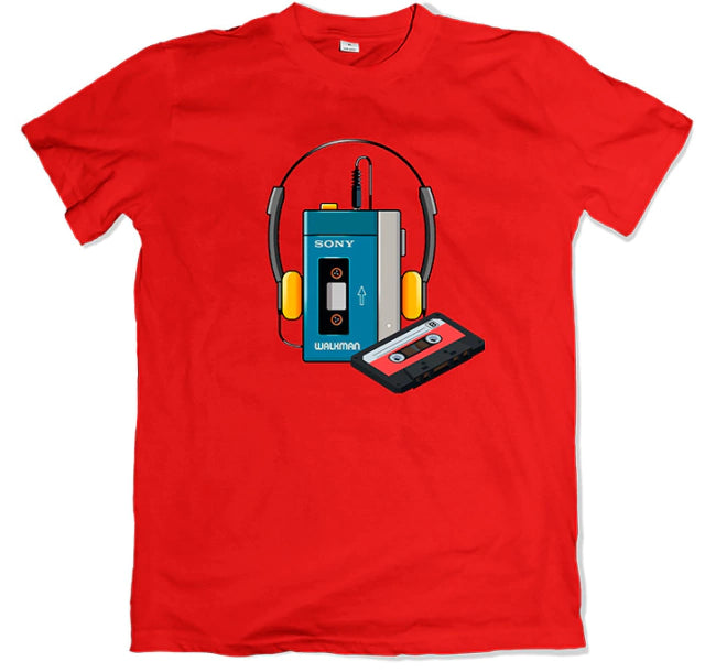 Retro Walkman T-Shirt - Premium 24.1 Combed Cotton - 3.0 Transfer Print