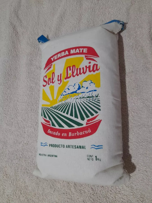 Yerba Mate Sol Y Lluvia Dried in Barbacuá Artisanal Product, 1 kg / 2.2 lb