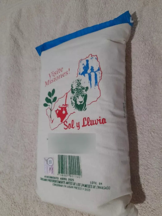 Yerba Mate Sol Y Lluvia Dried in Barbacuá Artisanal Product, 1 kg / 2.2 lb