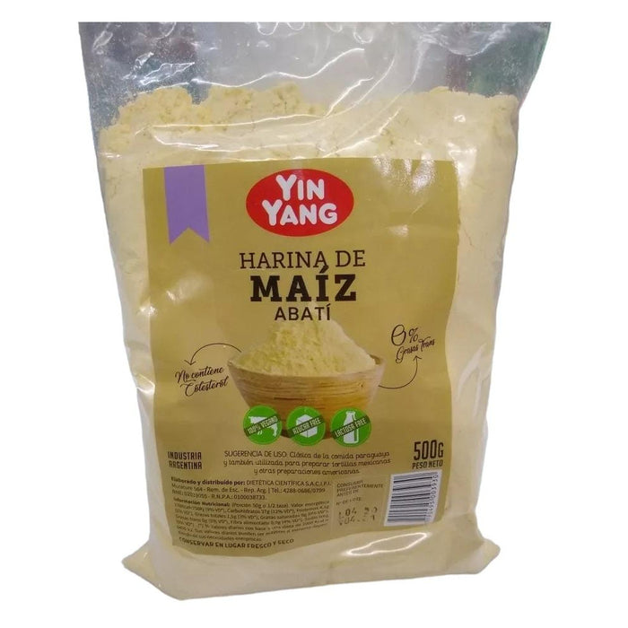 Yin Yang Yellow Corn Flour by Abati - Authentic Ingredient for Delicious Paraguayan Cornbread Soup, 500 g / 17.63 oz