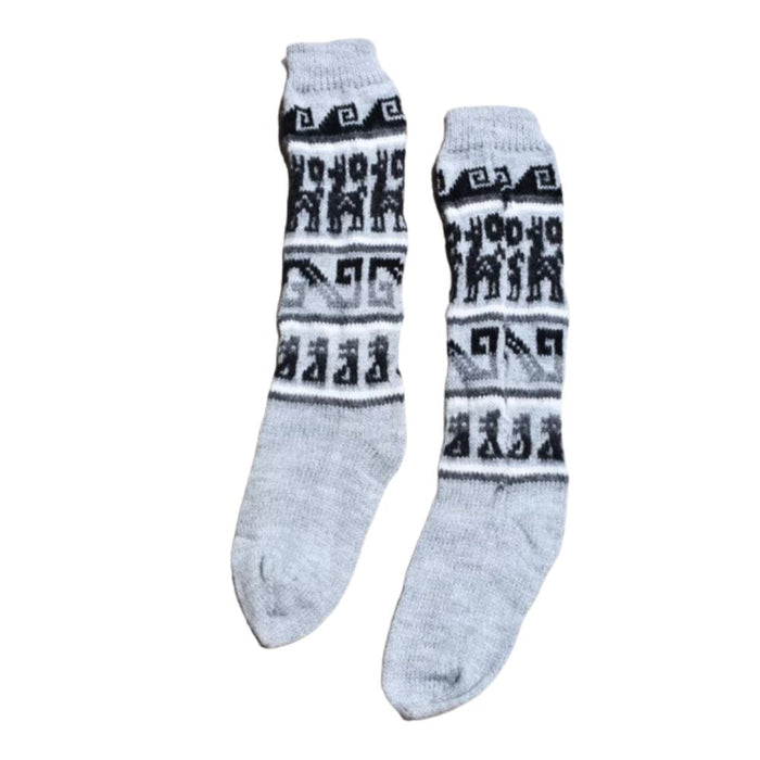 Premium Alpaca Wool Long Socks Handcrafted in Humahuaca Jujuy Warm and Cozy Knit for Ultimate Comfort
