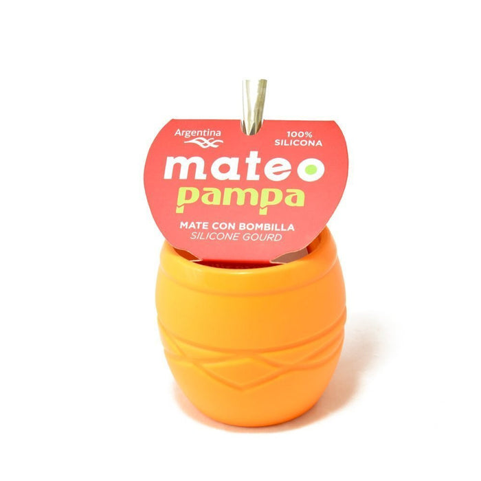 Silicone Pampa Mate Gourd Unique Design with Bombilla Included - Dishwasher Safe, Easy To Empty by Silicosas (Various Colors Avilable)