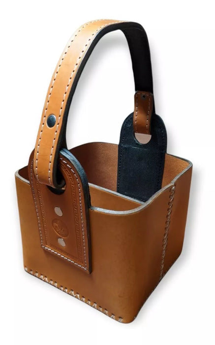 Uruguayan Matera Basket, Termo Thermos and Mate Holder, Made of Premium Leather, 19 cm x 19 cm x 19 cm / 7.48" x 7.48" x 7.48"